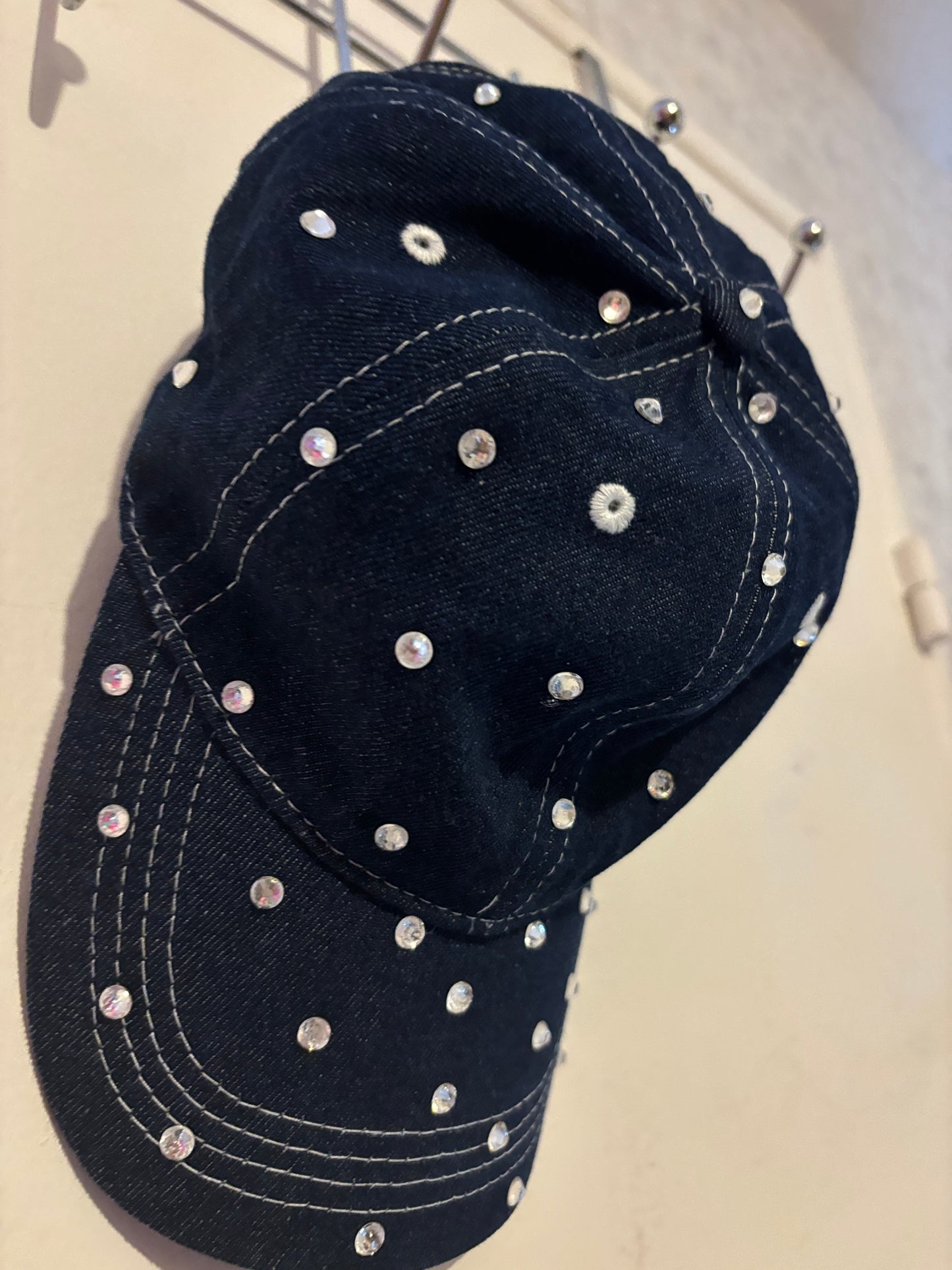 OYK Collection SIMPLE BEADED blue jeans cap