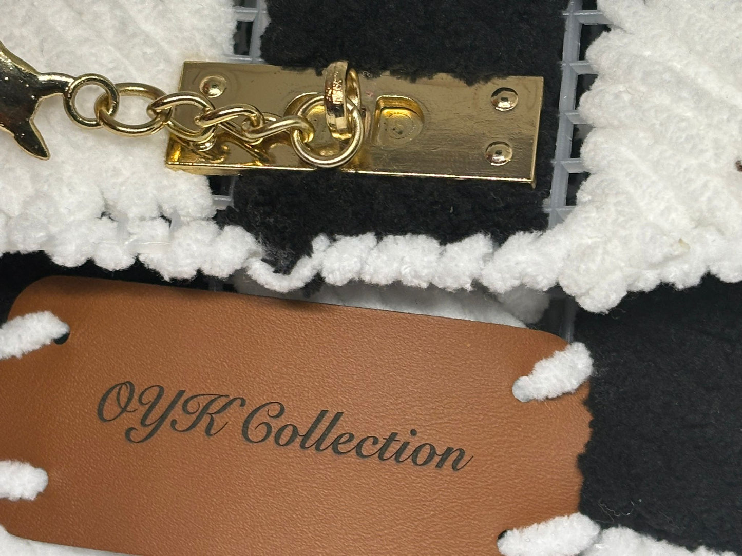 OYK Collection SOFT BLACK AND WHITE knitted bag