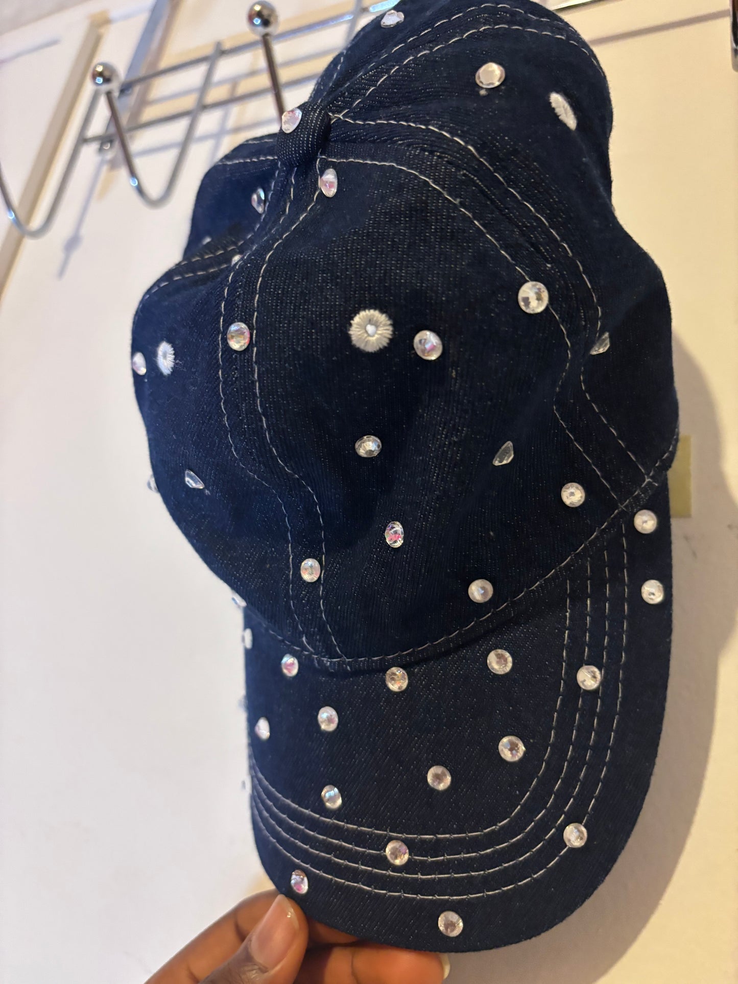 OYK Collection SIMPLE BEADED blue jeans cap