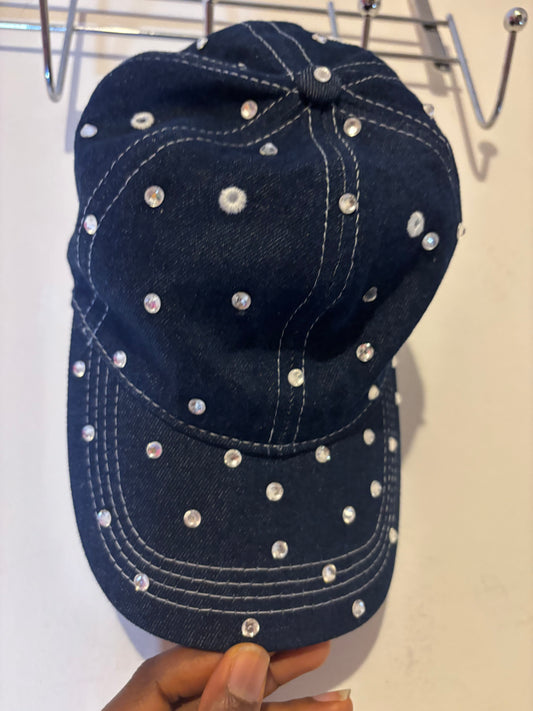 OYK Collection SIMPLE BEADED blue jeans cap