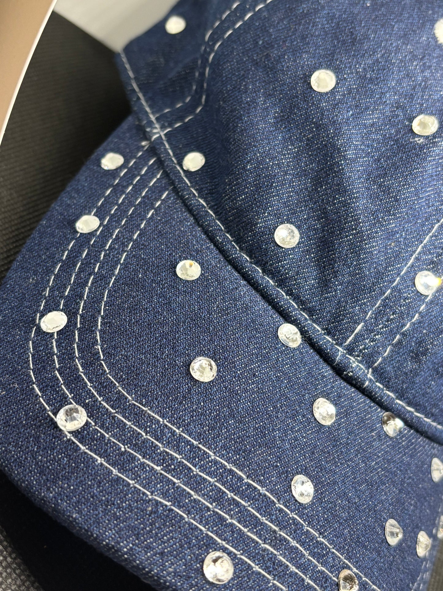 OYK Collection SIMPLE BEADED blue jeans cap