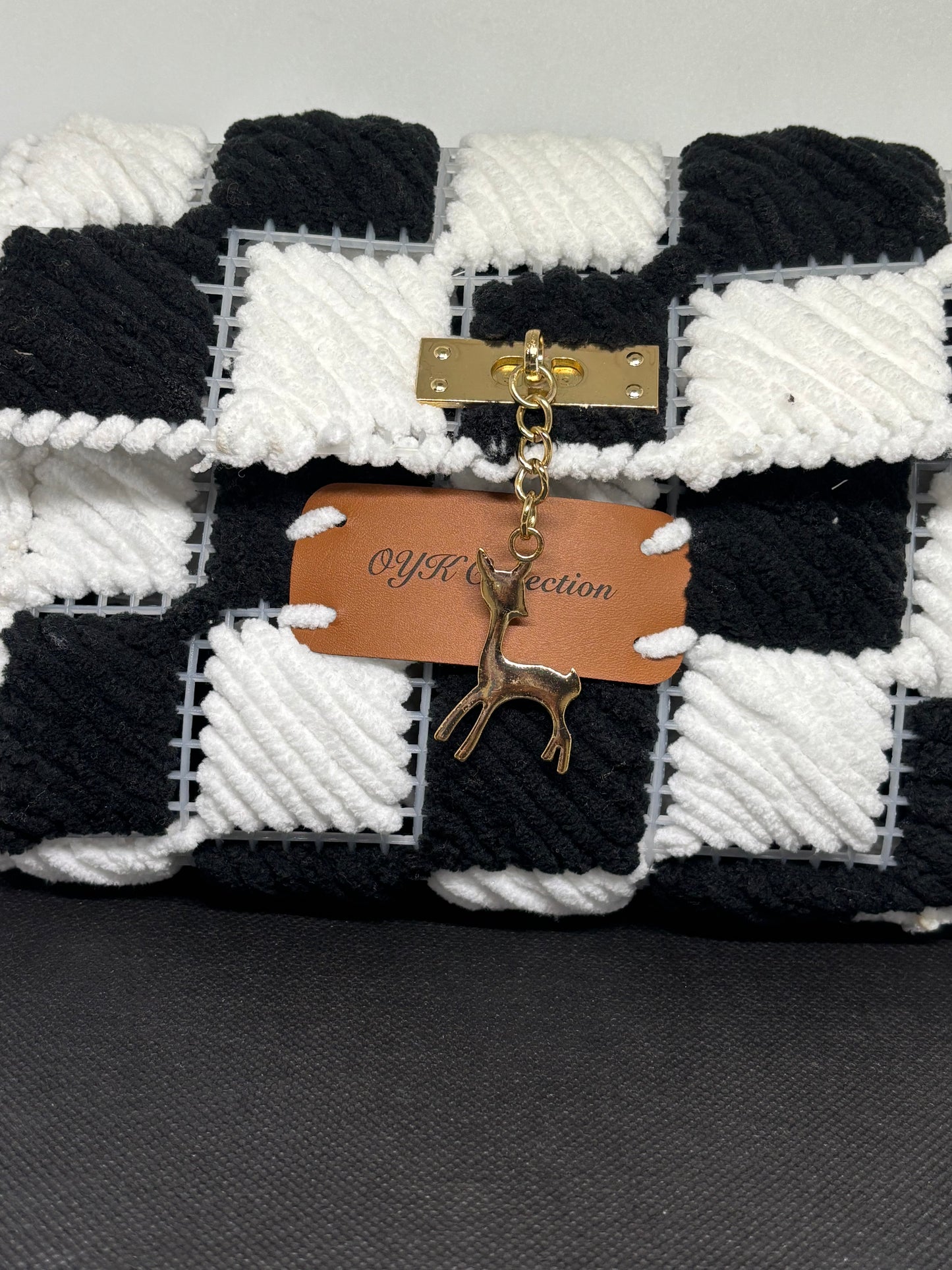 OYK Collection SOFT BLACK AND WHITE knitted bag