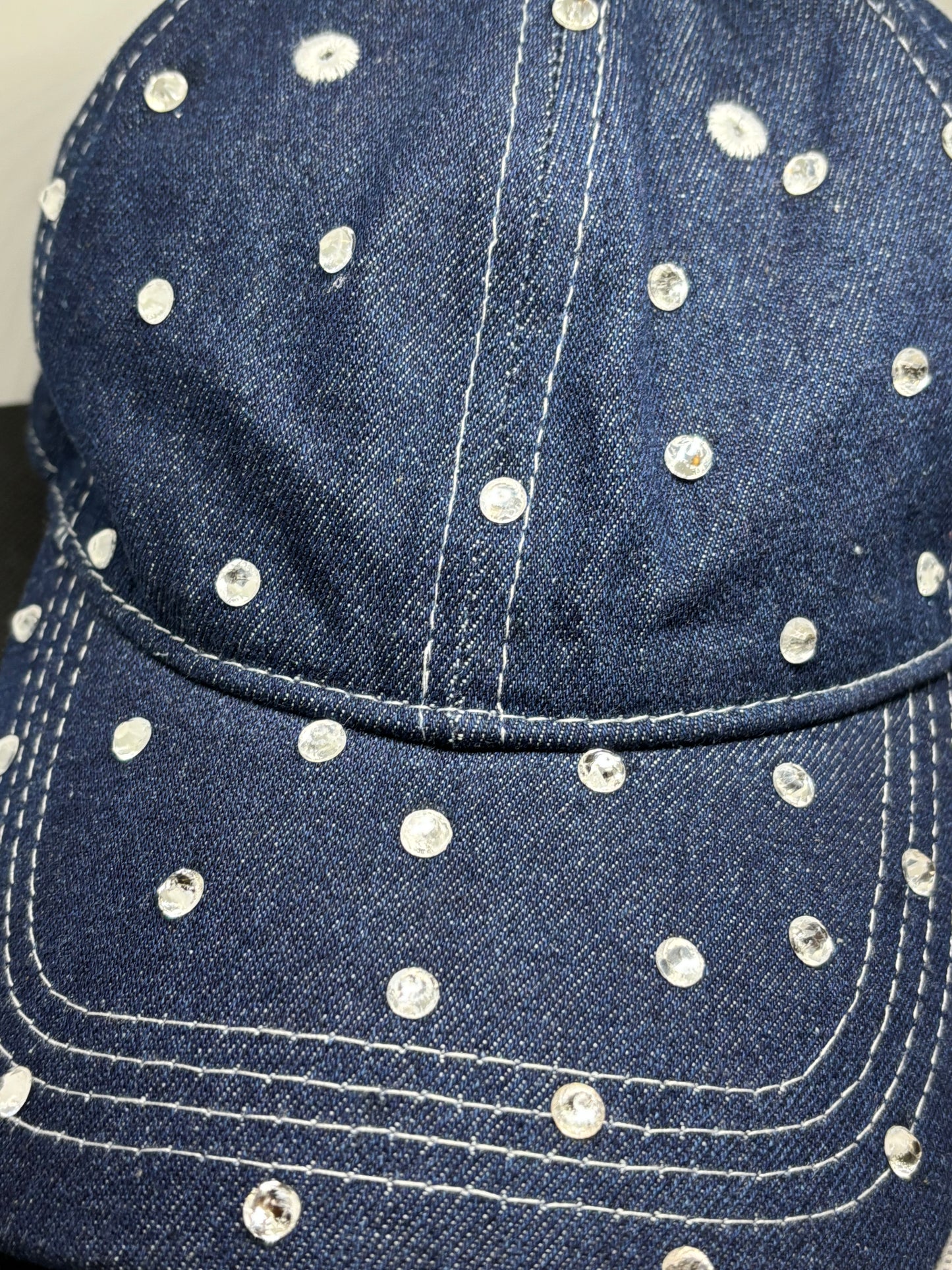 OYK Collection SIMPLE BEADED blue jeans cap