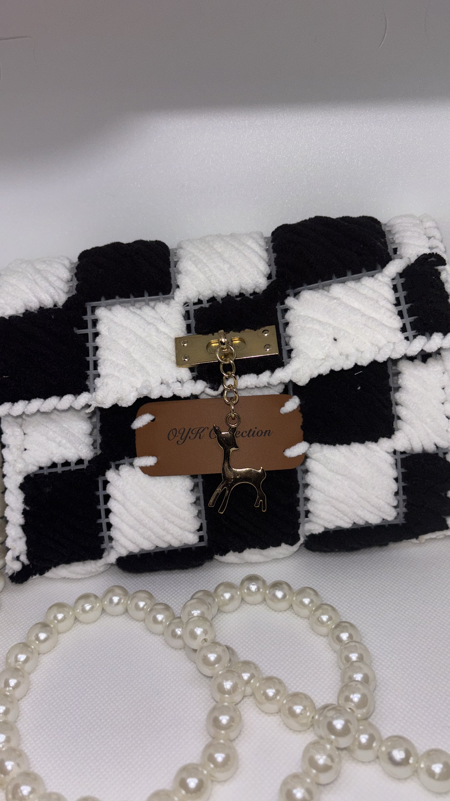 OYK Collection SOFT BLACK AND WHITE knitted bag