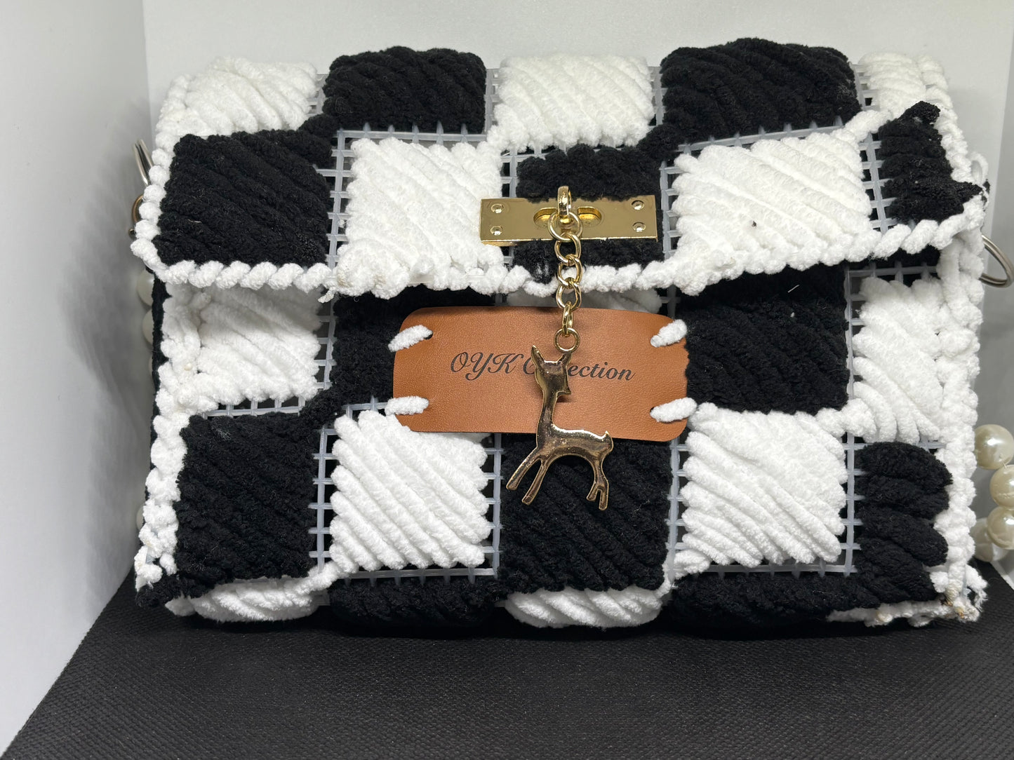 OYK Collection SOFT BLACK AND WHITE knitted bag