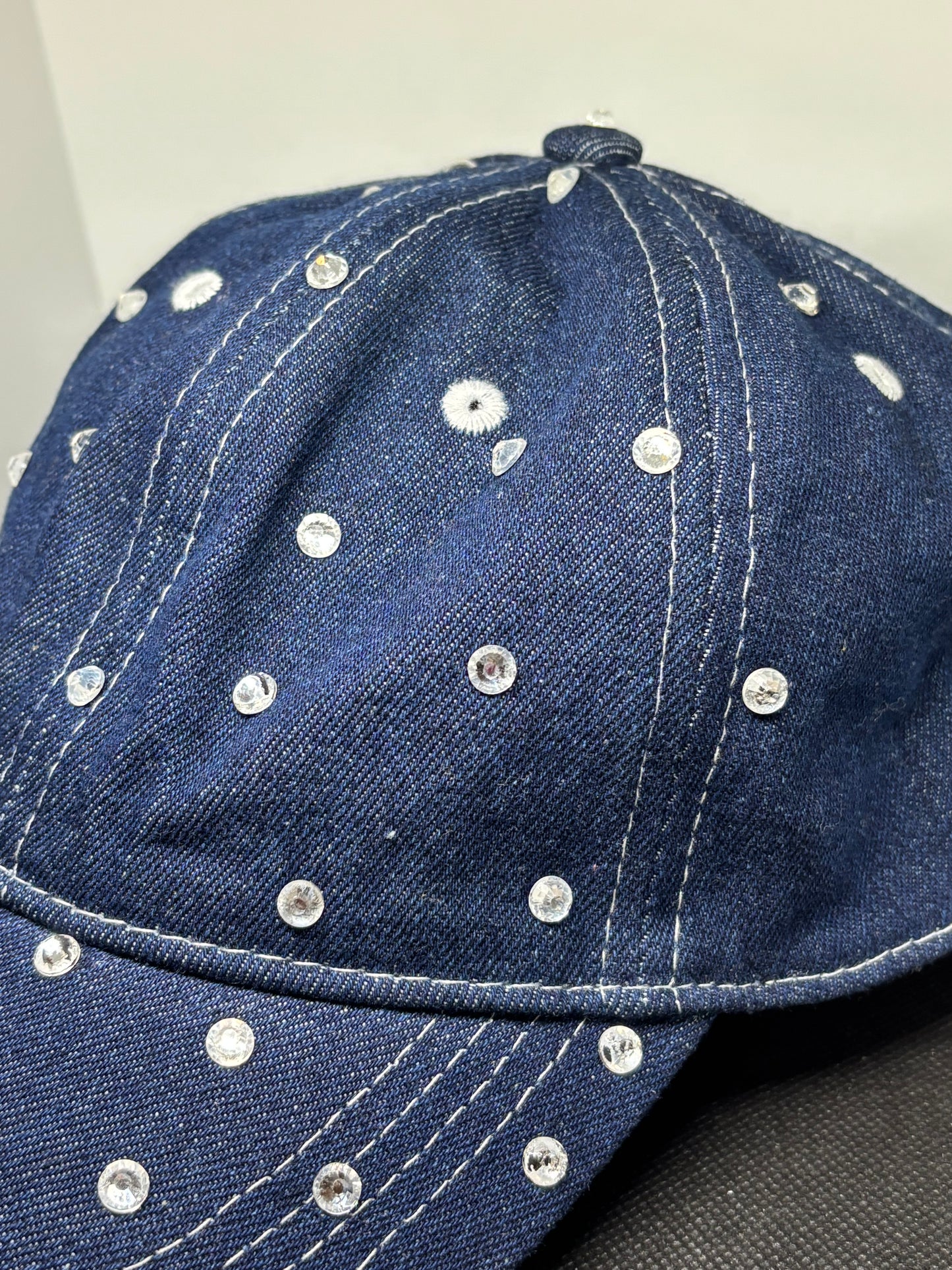OYK Collection SIMPLE BEADED blue jeans cap